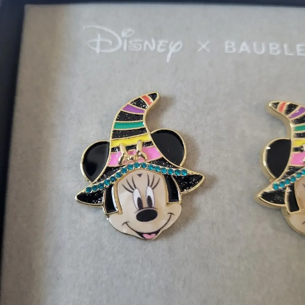 Disney X Baublebar Minnie Mouse Witch Halloween Earrings - New In Box